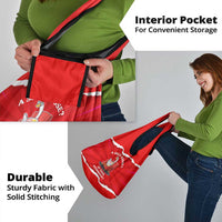Silly Goose Grocery Bag with Newspaper and Armchair Pattern