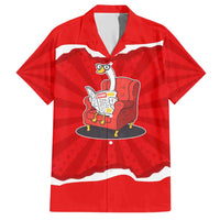 Silly Goose Hawaiian Shirt with Newspaper and Armchair Pattern