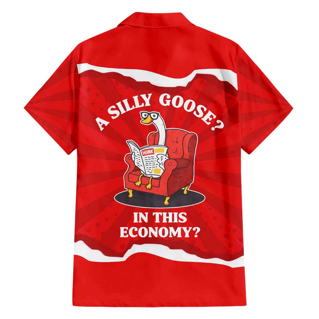 Silly Goose Hawaiian Shirt with Newspaper and Armchair Pattern