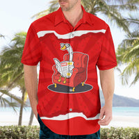 Silly Goose Hawaiian Shirt with Newspaper and Armchair Pattern