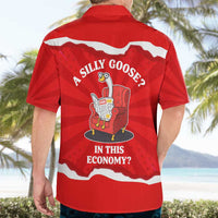 Silly Goose Hawaiian Shirt with Newspaper and Armchair Pattern