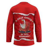 Silly Goose Hockey Jersey with Newspaper and Armchair Pattern
