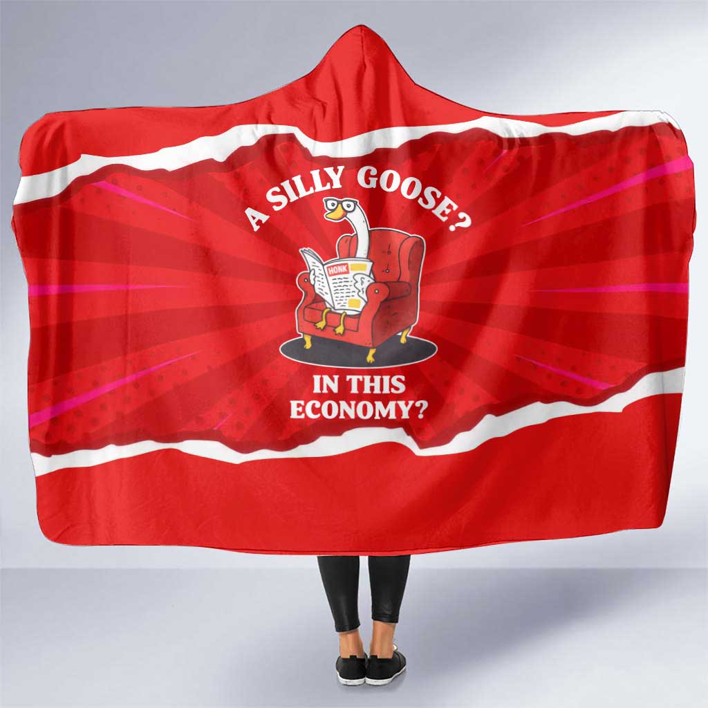 Silly Goose Hooded Blanket with Newspaper and Armchair Pattern