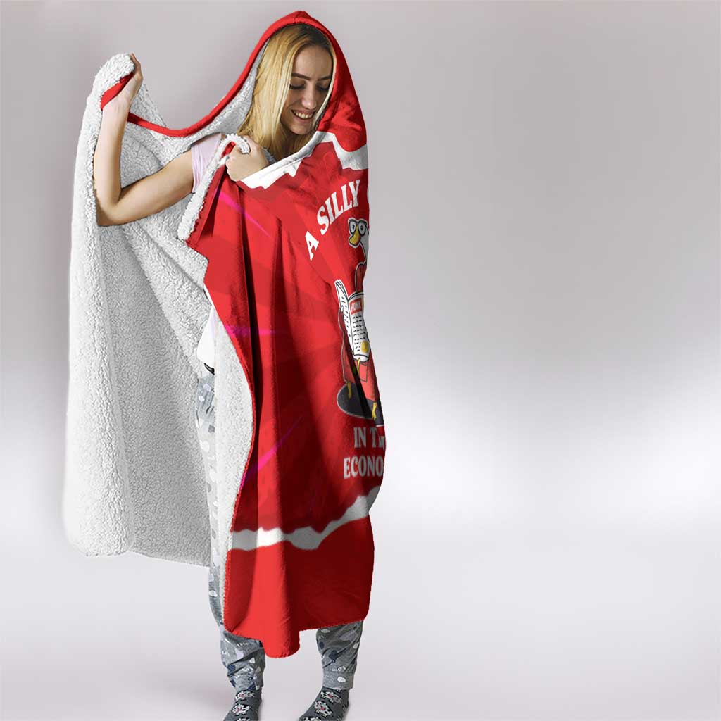 Silly Goose Hooded Blanket with Newspaper and Armchair Pattern