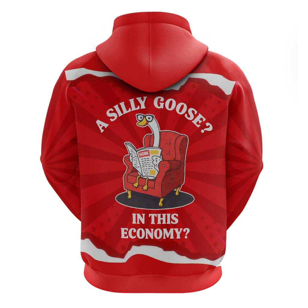 Silly Goose Hoodie with Newspaper and Armchair Pattern