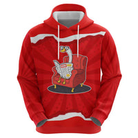Silly Goose Hoodie with Newspaper and Armchair Pattern