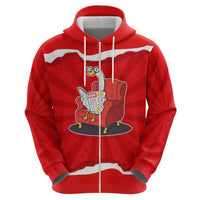 Silly Goose Hoodie with Newspaper and Armchair Pattern