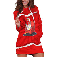 Silly Goose Hoodie Dress with Newspaper and Armchair Pattern