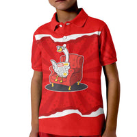 Silly Goose Kid Polo Shirt with Newspaper and Armchair Pattern