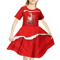 Silly Goose Kid Short Sleeve Dress with Newspaper and Armchair Pattern