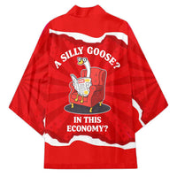 Silly Goose Kimono with Newspaper and Armchair Pattern