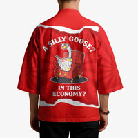 Silly Goose Kimono with Newspaper and Armchair Pattern