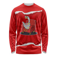 Silly Goose Long Sleeve Shirt with Newspaper and Armchair Pattern