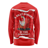 Silly Goose Long Sleeve Shirt with Newspaper and Armchair Pattern