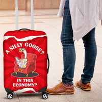Silly Goose Luggage Cover with Newspaper and Armchair Pattern