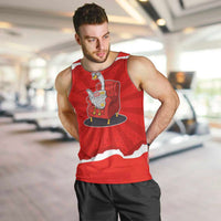 Silly Goose Men Tank Top with Newspaper and Armchair Pattern