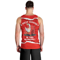 Silly Goose Men Tank Top with Newspaper and Armchair Pattern