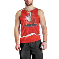 Silly Goose Men Tank Top with Newspaper and Armchair Pattern