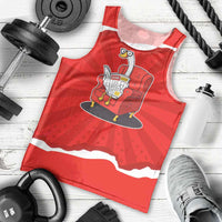 Silly Goose Men Tank Top with Newspaper and Armchair Pattern