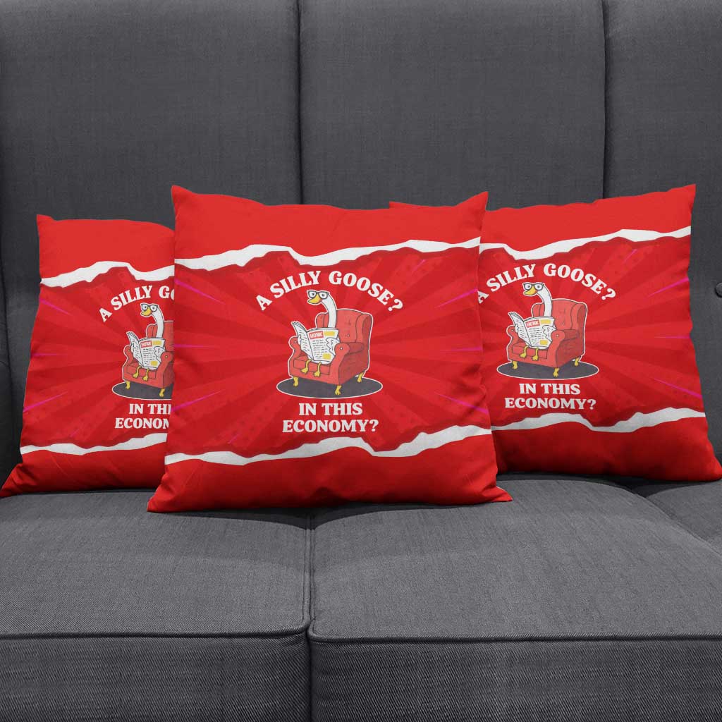 Silly Goose Pillow Cover with Newspaper and Armchair Pattern