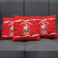 Silly Goose Pillow Cover with Newspaper and Armchair Pattern