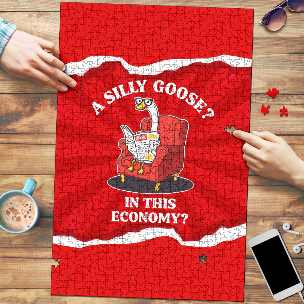 Silly Goose Puzzle with Newspaper and Armchair Pattern