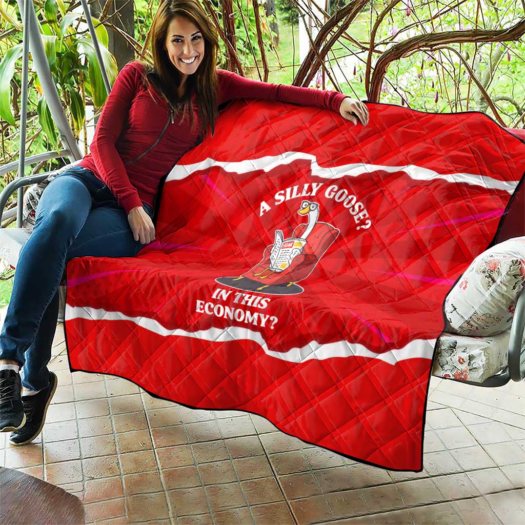 Silly Goose Quilt with Newspaper and Armchair Pattern