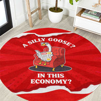 Silly Goose Round Carpet with Newspaper and Armchair Pattern