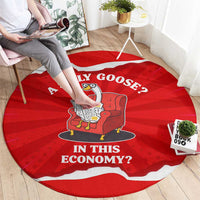 Silly Goose Round Carpet with Newspaper and Armchair Pattern