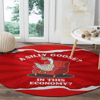 Silly Goose Round Carpet with Newspaper and Armchair Pattern