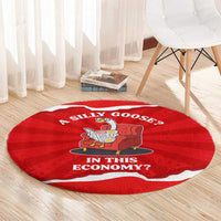 Silly Goose Round Carpet with Newspaper and Armchair Pattern
