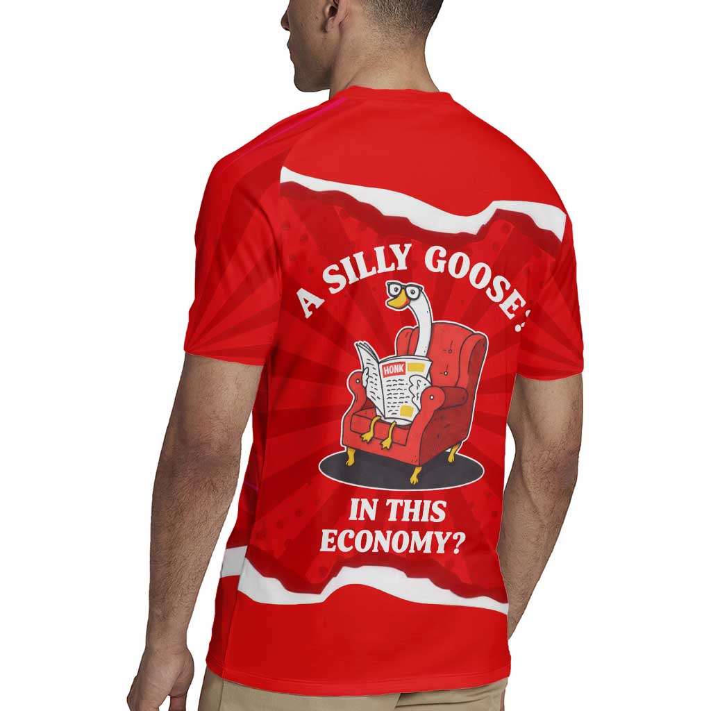 Silly Goose Rugby Jersey with Newspaper and Armchair Pattern