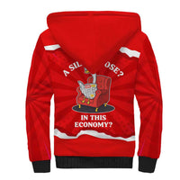 Silly Goose Sherpa Hoodie with Newspaper and Armchair Pattern