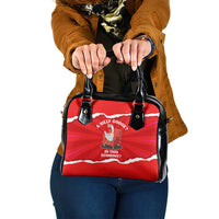 Silly Goose Shoulder Handbag with Newspaper and Armchair Pattern