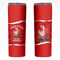 Silly Goose Skinny Tumbler with Newspaper and Armchair Pattern