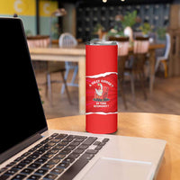 Silly Goose Skinny Tumbler with Newspaper and Armchair Pattern