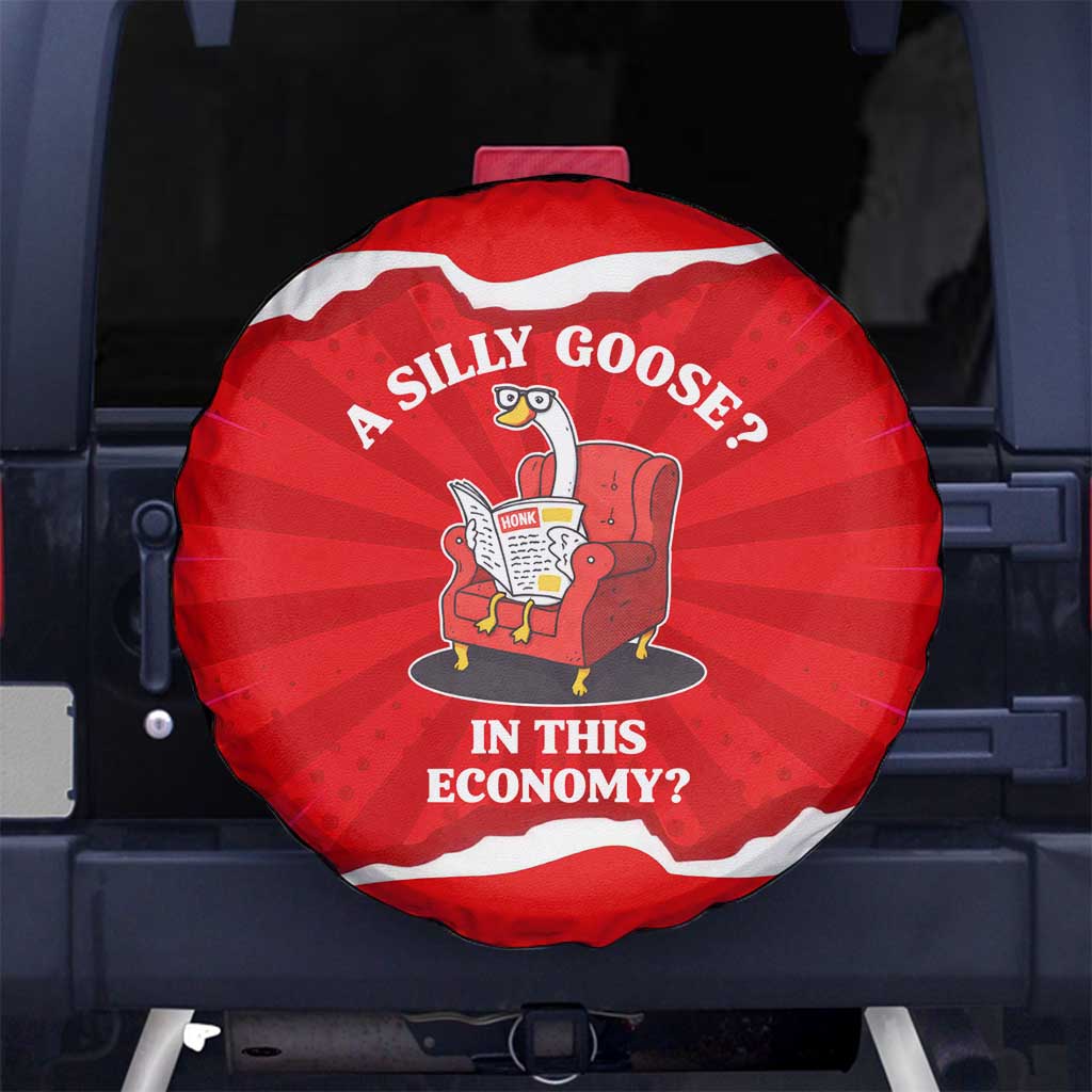 Silly Goose Spare Tire Cover with Newspaper and Armchair Pattern
