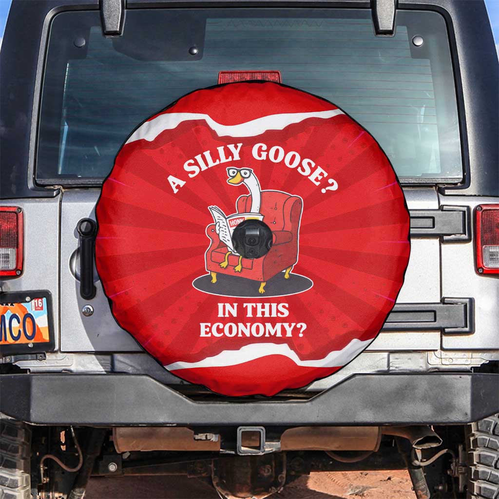 Silly Goose Spare Tire Cover with Newspaper and Armchair Pattern