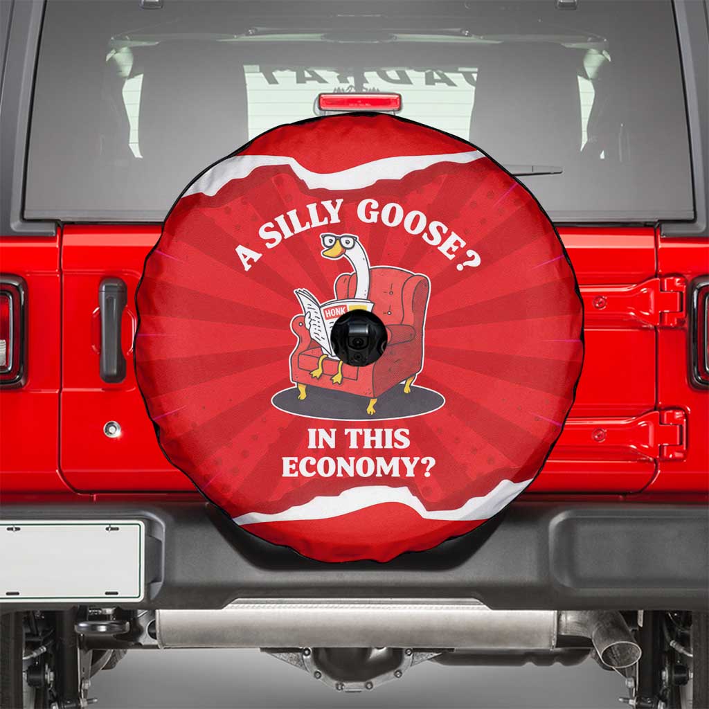 Silly Goose Spare Tire Cover with Newspaper and Armchair Pattern