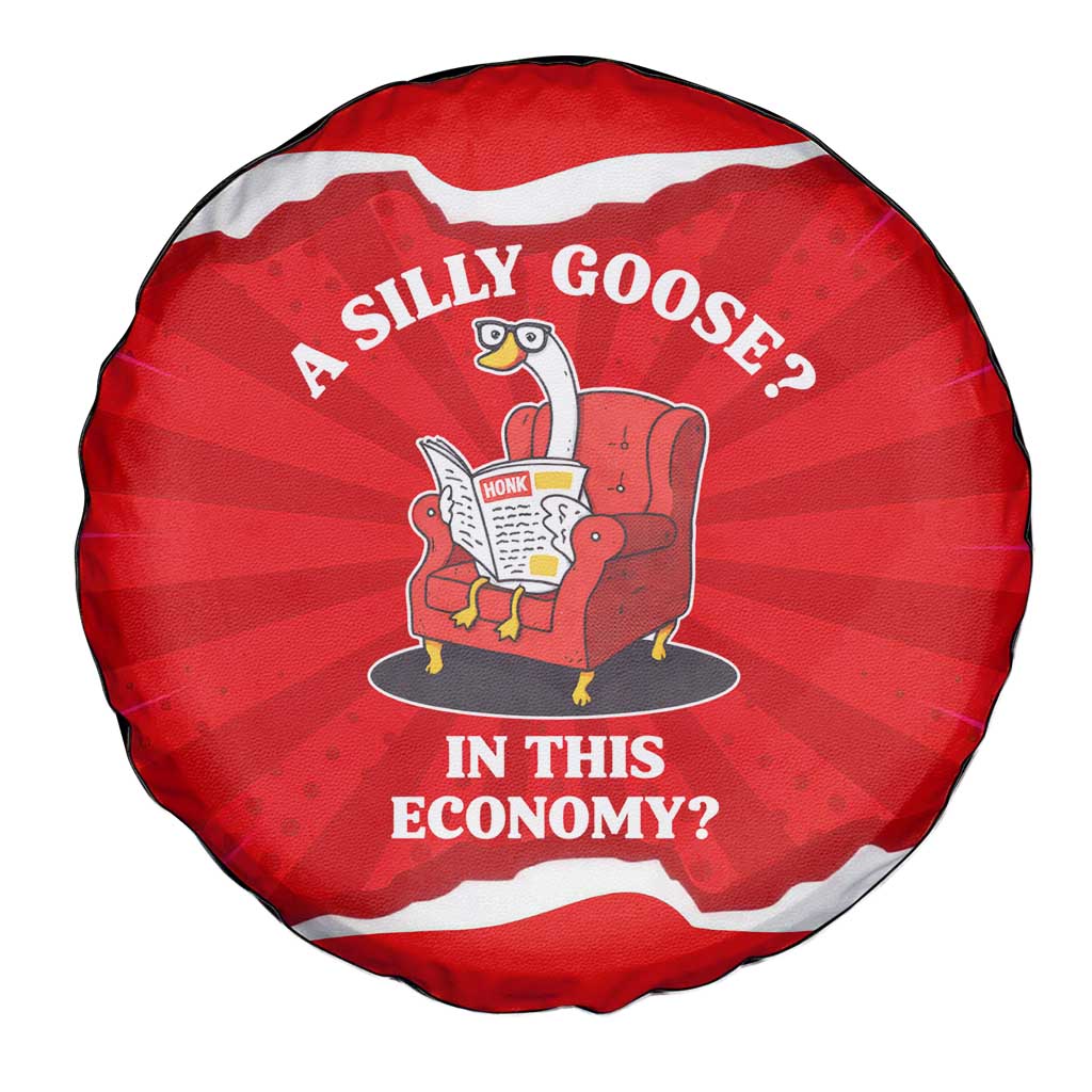 Silly Goose Spare Tire Cover with Newspaper and Armchair Pattern