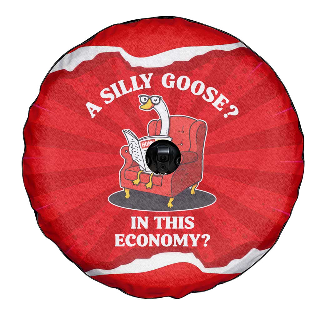 Silly Goose Spare Tire Cover with Newspaper and Armchair Pattern