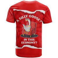 Silly Goose T Shirt with Newspaper and Armchair Pattern