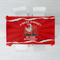 Silly Goose Tablecloth with Newspaper and Armchair Pattern