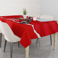 Silly Goose Tablecloth with Newspaper and Armchair Pattern