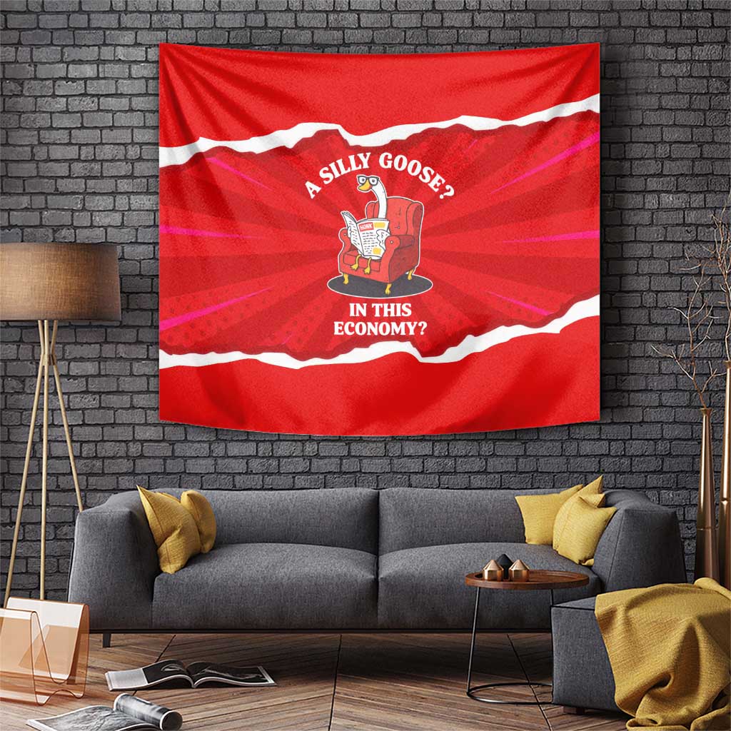 Silly Goose Tapestry with Newspaper and Armchair Pattern