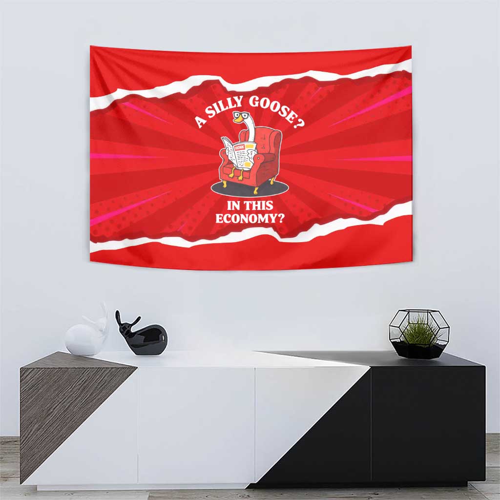 Silly Goose Tapestry with Newspaper and Armchair Pattern