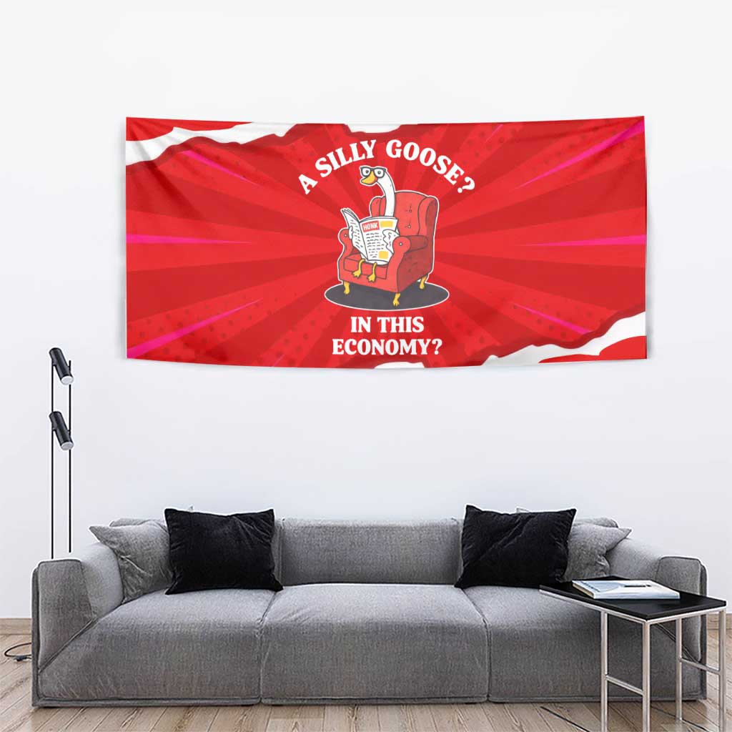 Silly Goose Tapestry with Newspaper and Armchair Pattern