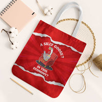 Silly Goose Tote Bag with Newspaper and Armchair Pattern