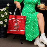 Silly Goose Tote Bag with Newspaper and Armchair Pattern