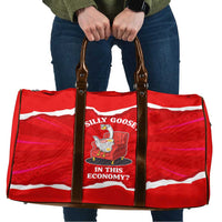 Silly Goose Travel Bag with Newspaper and Armchair Pattern